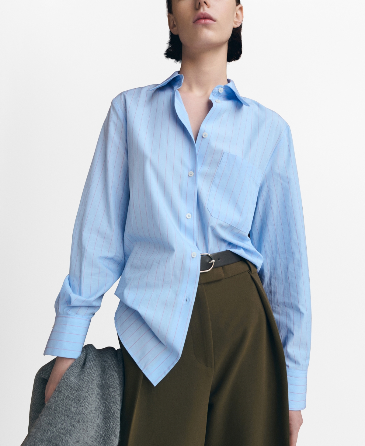 Mango Women's Cotton And Lyocell Blend Straight Shirt