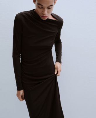 Women's Boat-Neck Ruched Dress