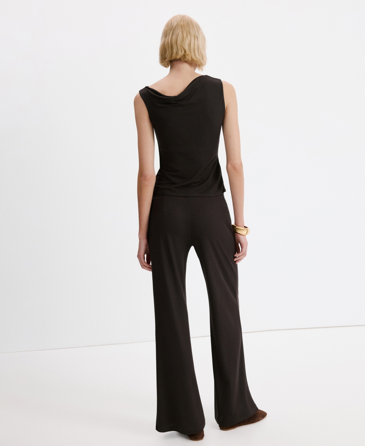 Mango Women's Elastic Waist Straight-Fit Pants