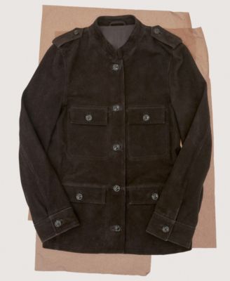 Women's Band Collar Suede Jacket