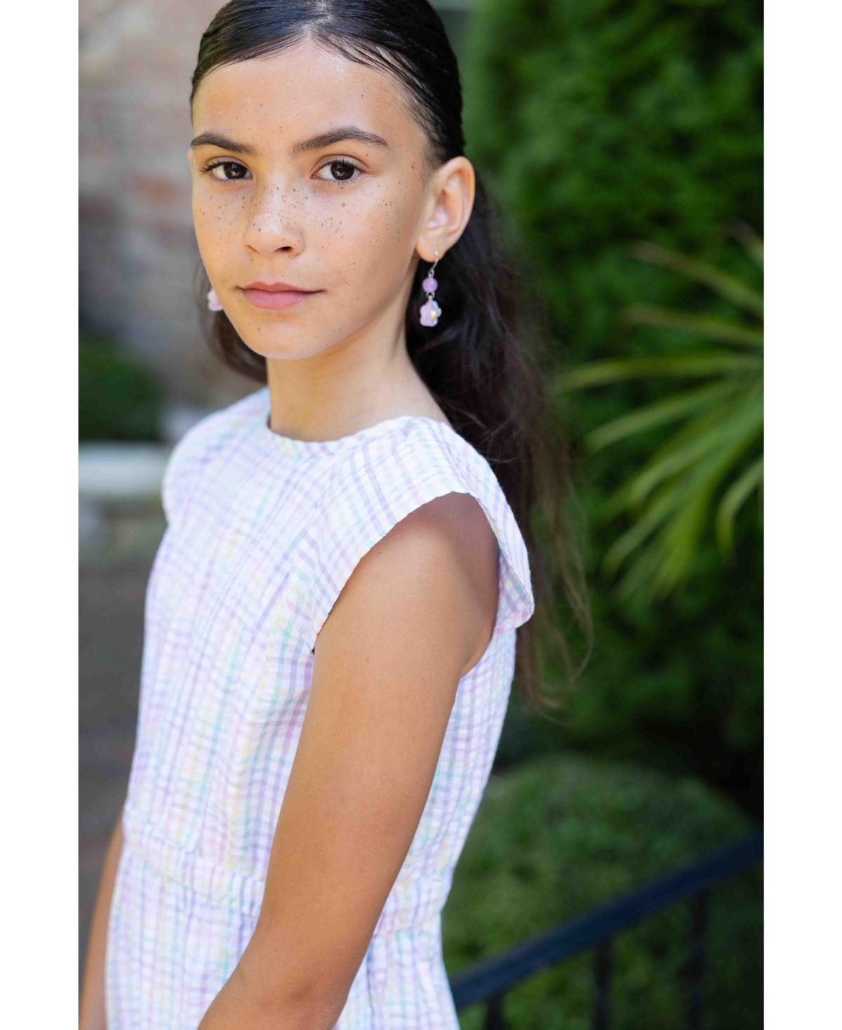 Florence Eiseman Big Girls Plaid Seersucker Jumpsuit