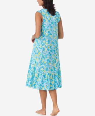 Women's Short-Sleeve Soft Bra Midi Jersey Nightgown