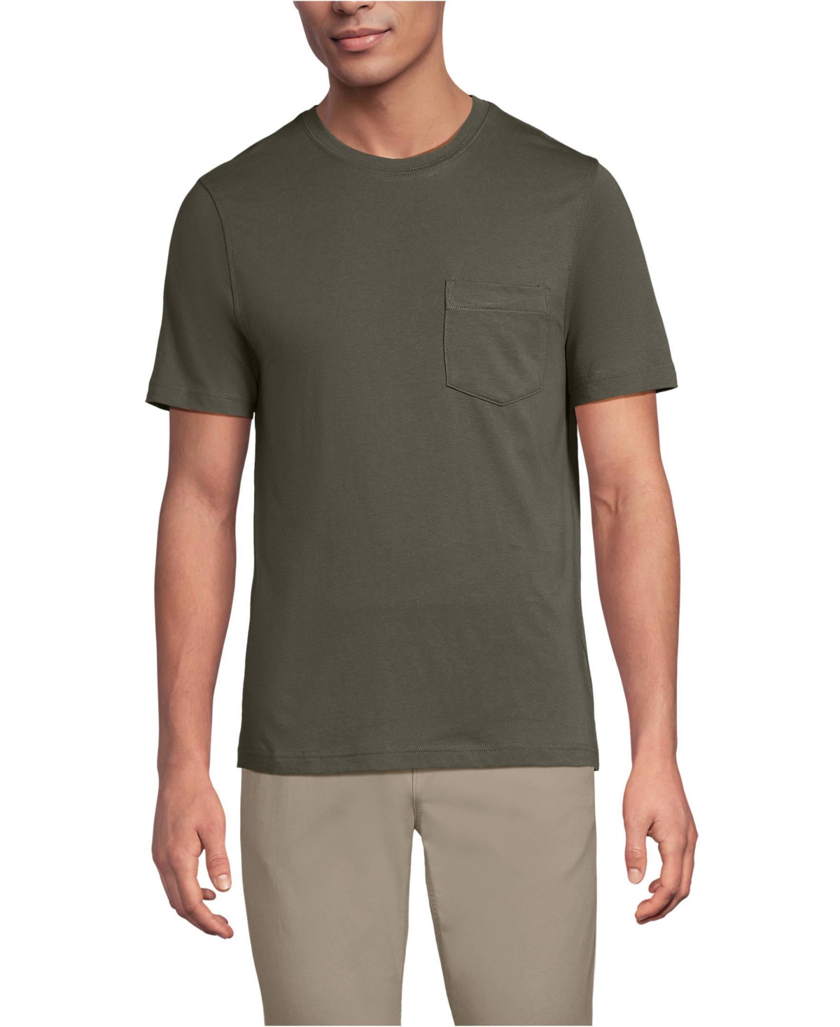 Lands' End Men's Short Sleeve Cotton Supima Tee With Pocket