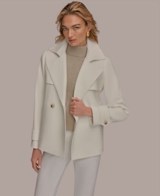 Women's Short Crepe Notch Collar Trench Coat