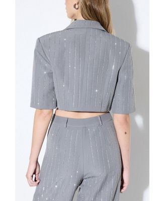 Women's Premium Embellished Cropped Blazer