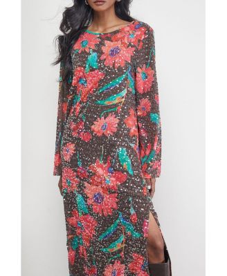 Women's Sequin Column Midi Dress