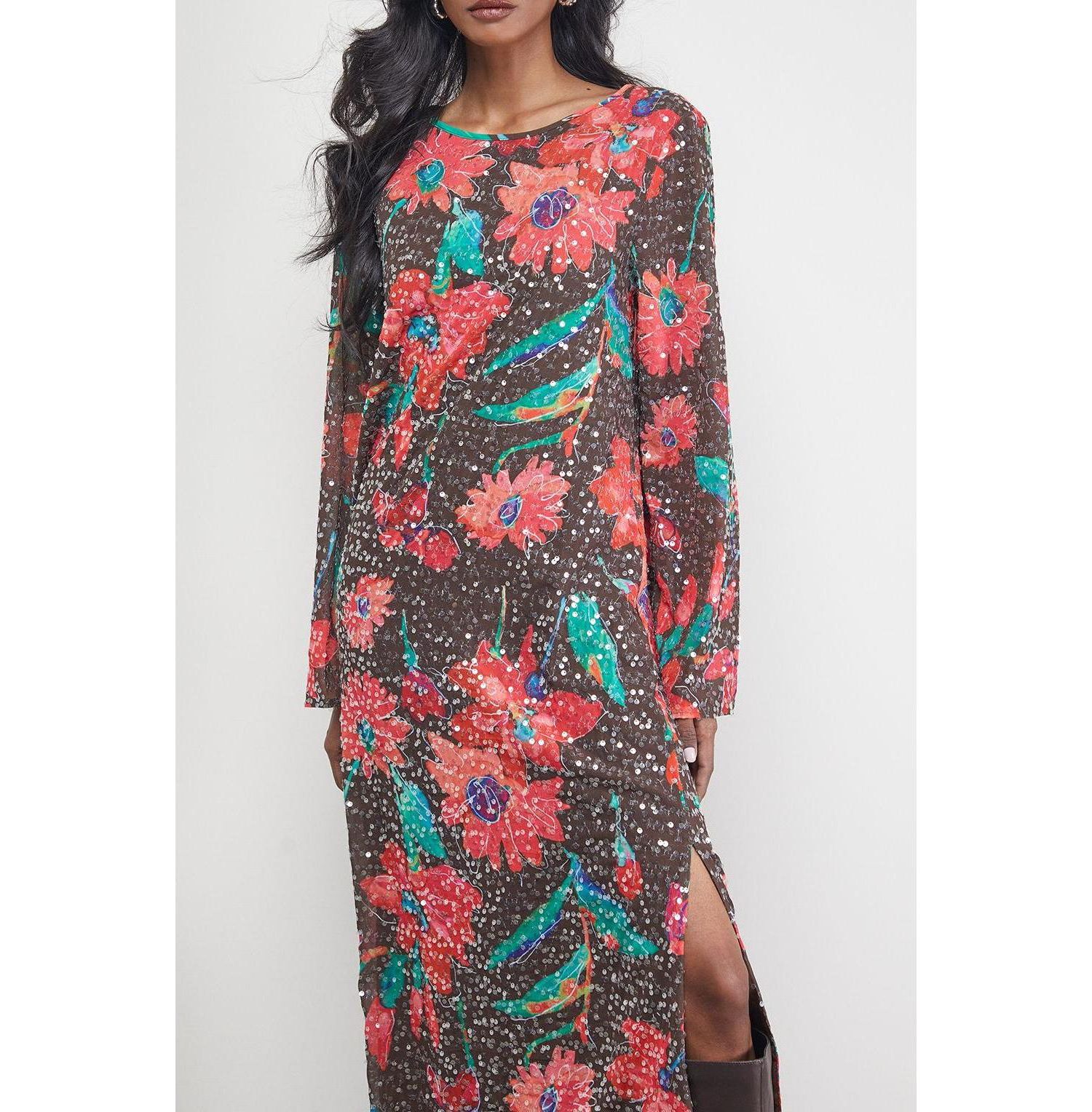 Women's Sequin Column Midi Dress
