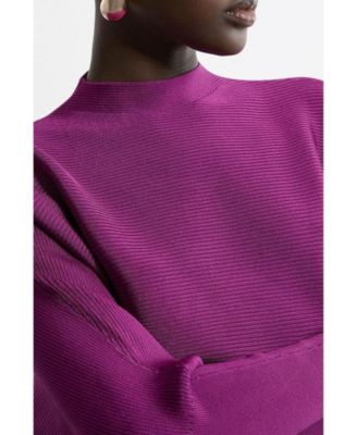 Women's Drape Knit Bat Wing Pencil Midi Dress