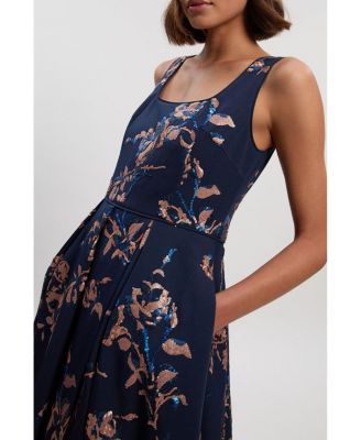 Women's Satin Sequin Prom Dress