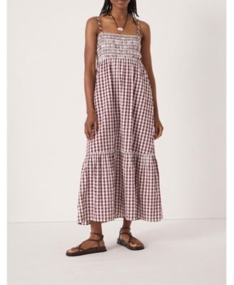 Women's Leni Shirred Gingham Beach Dress