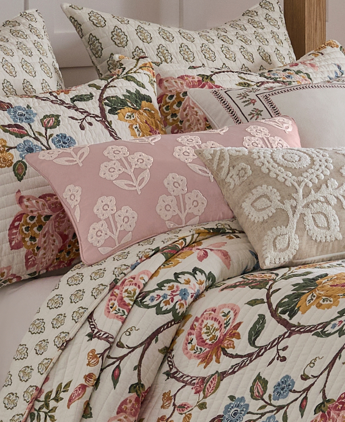 Levtex Home Maileen Crewel Stitch Decorative Pillow, 12" x 24"