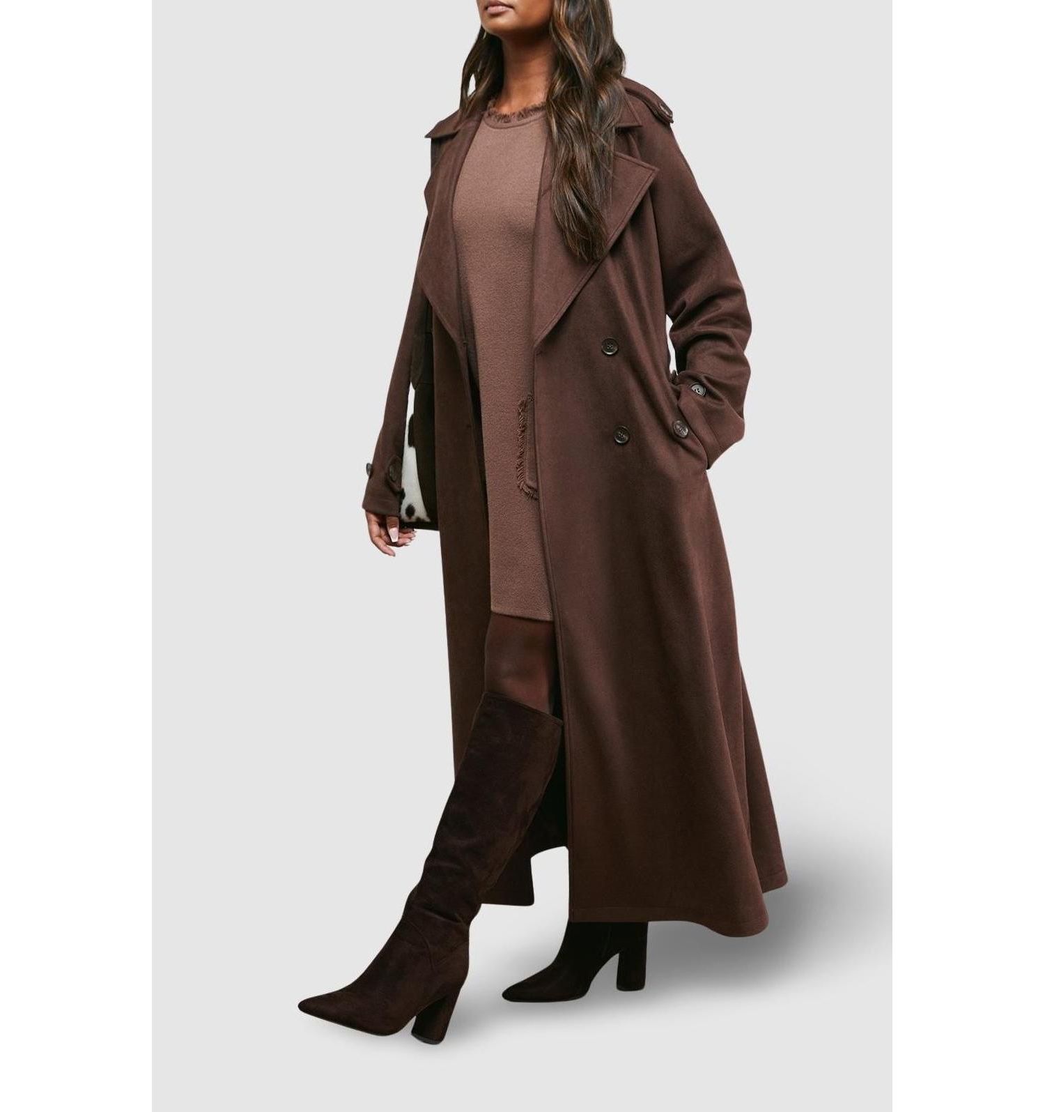 Women's Cuff Detail Belted Coat