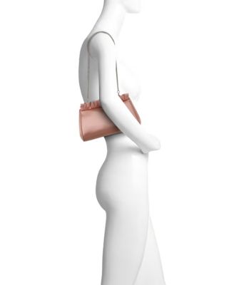 Woman's Olivia Satin Ruffle Top Pouch Clutch