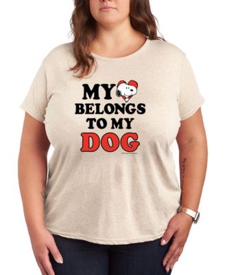 Women's Peanuts Snoopy My Heart Belongs To My Dog Short Sleeve Graphic T-Shirt
