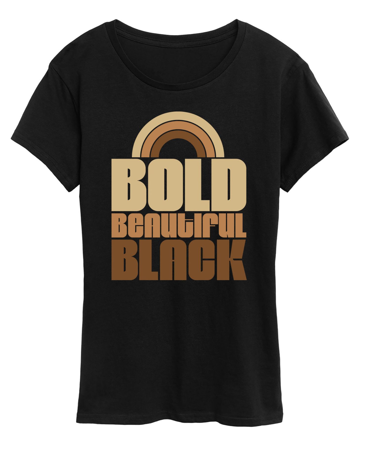 Women's Instant Message Bold Beautiful Black Short-Sleeve Graphic T-Shirt