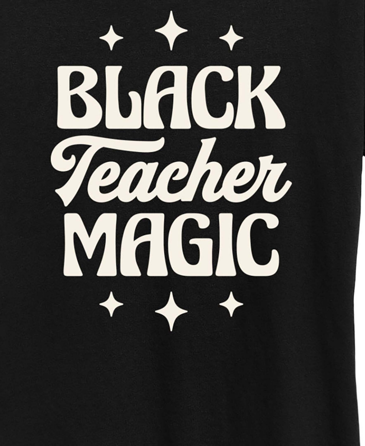 Hybrid Apparel Women's Instant Message Black Teacher Magic Short Sleeve Graphic T-Shirt