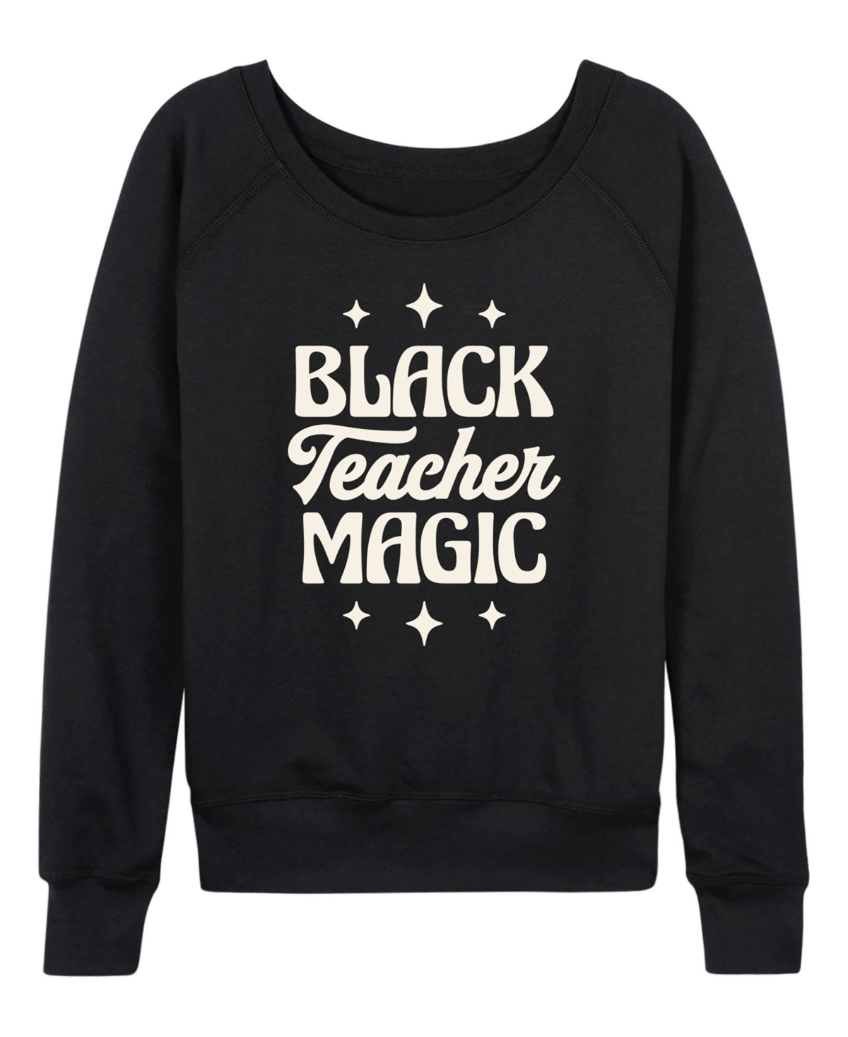 Hybrid Apparel Women's Instant Message Black Teacher Magic French Terry Long Sleeve T-shirt