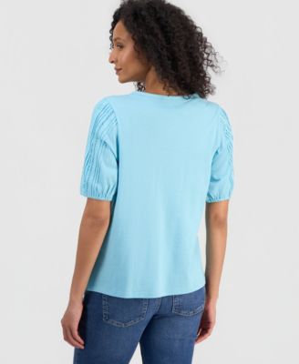 Women's Cotton Scoop-Neck Lace Top