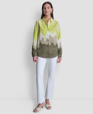 Women's Voile Ombre Long-Sleeve Shirt