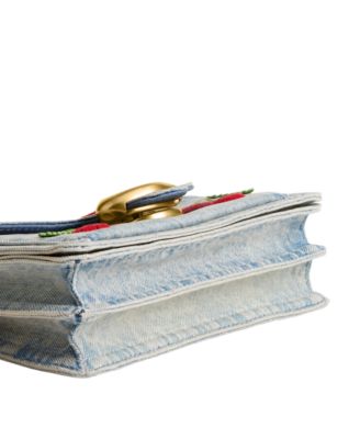 Tabby Small Denim Cherry Embroidery Shoulder Bag 20