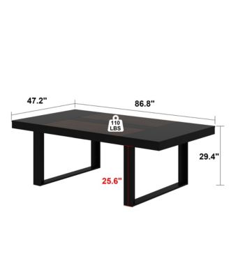 86.6 in. W, Retangular Black Walnut Wood Writing Desk Office Commercial Desk Computer Table, Meeting Table