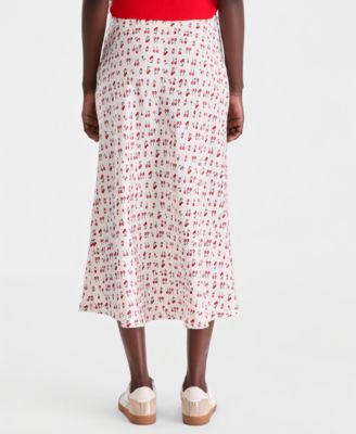 Women's Printed Midi Slip Skirt