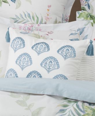 Cabana Stripe Embroidered Tassel Decorative Pillow, 14" x 18"