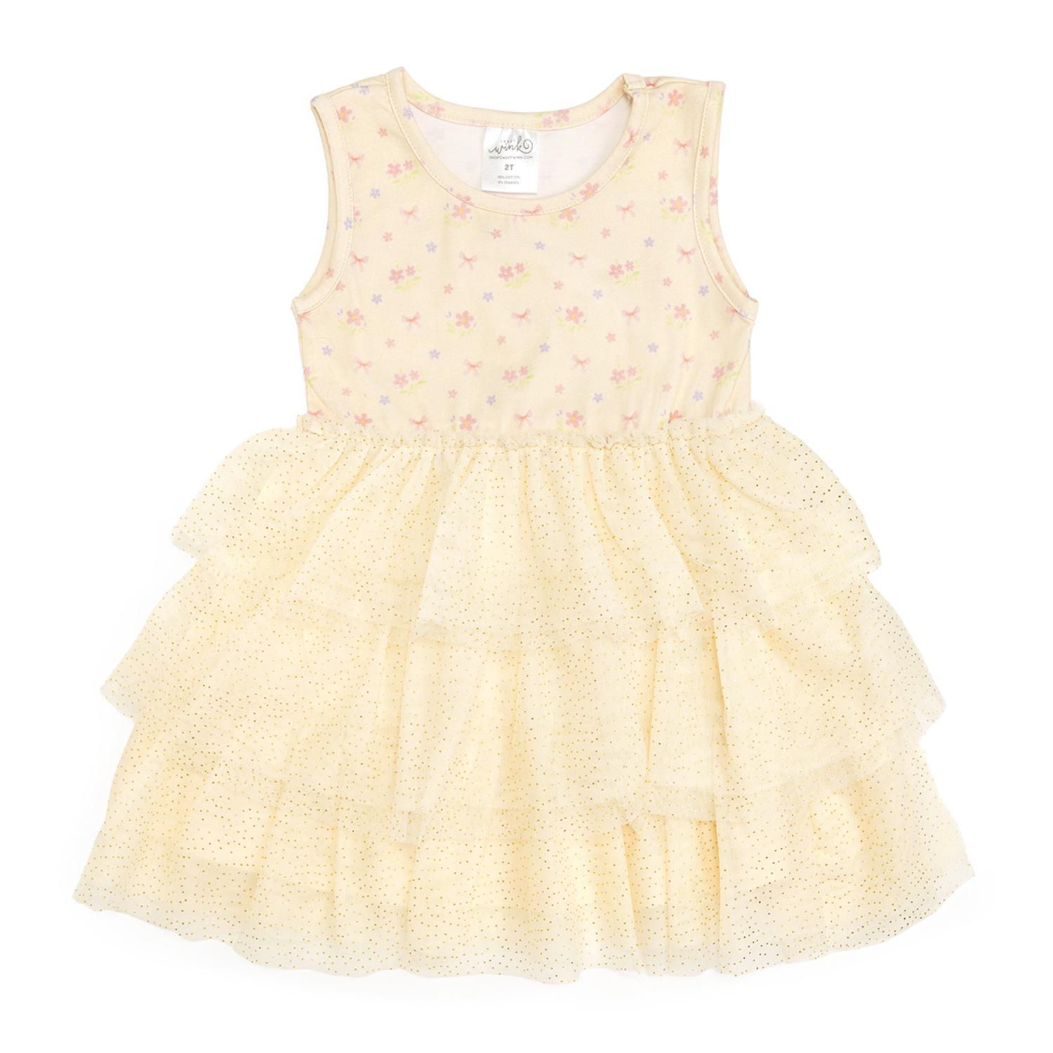 Baby Girls Lemon Floral Tank Tutu Dress
