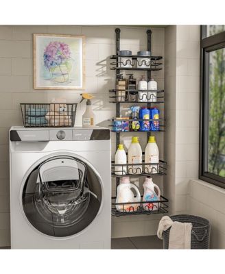Over The Door Pantry Organizer, Metal Hanging Spice Rack for Pantry Door, Multi-Tier Over The Door Organizer 5 Layers