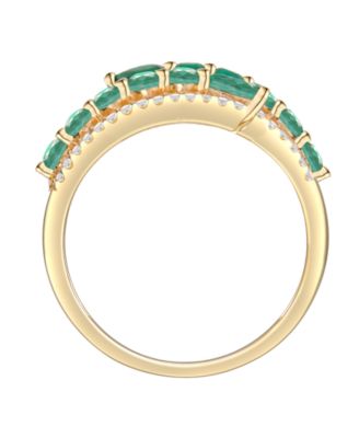 Lab-Grown Ruby (1-1/8 ct. t.w.) & Lab-Grown White Sapphire (1/3 ct. t.w.) Ring in 14k Gold Over Sterling Silver