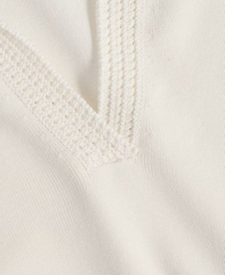 Women's Crochet Collar Short-Sleeve Sweater