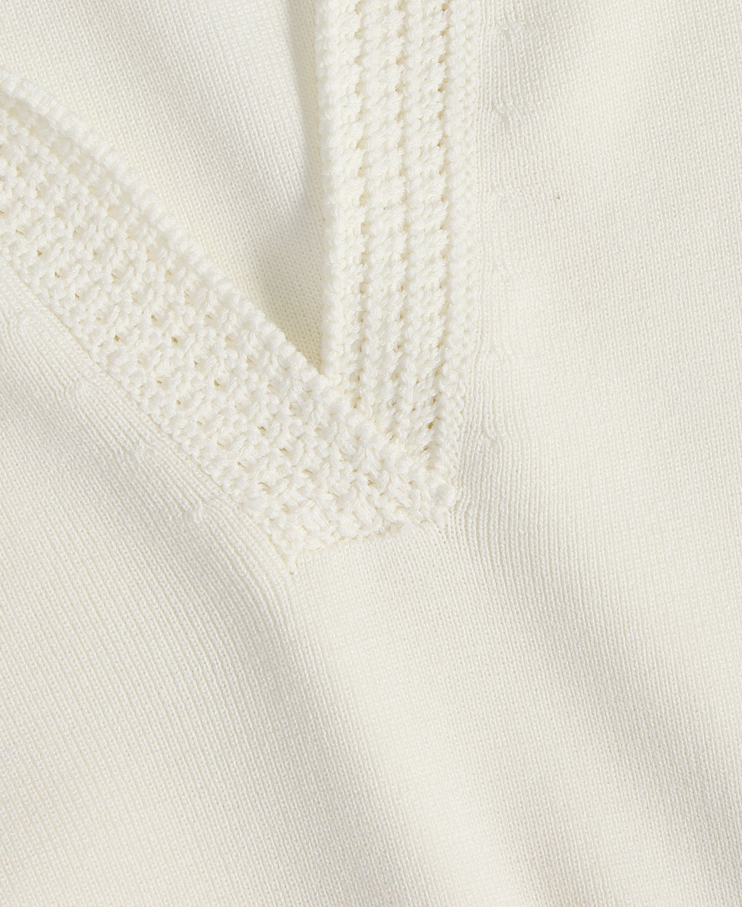 Women's Short-Sleeve Crochet Collar Polo Sweater