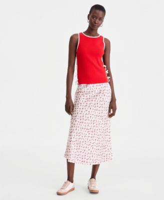 Women's Bow-Trim Sleeveless Sweater Tank Top