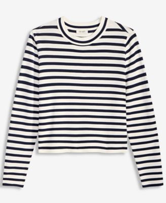 Women's Striped Crewneck Long-Sleeve Sweater