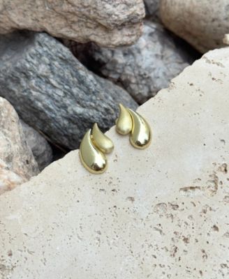 Gold 2-Teardrop Stud Earrings