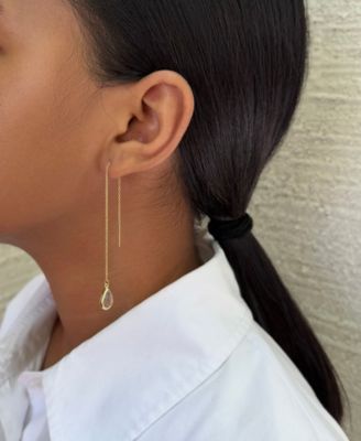 Gold Clear Crystal Threader Earrings
