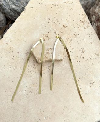 Gold Herringbone Drop Earrings