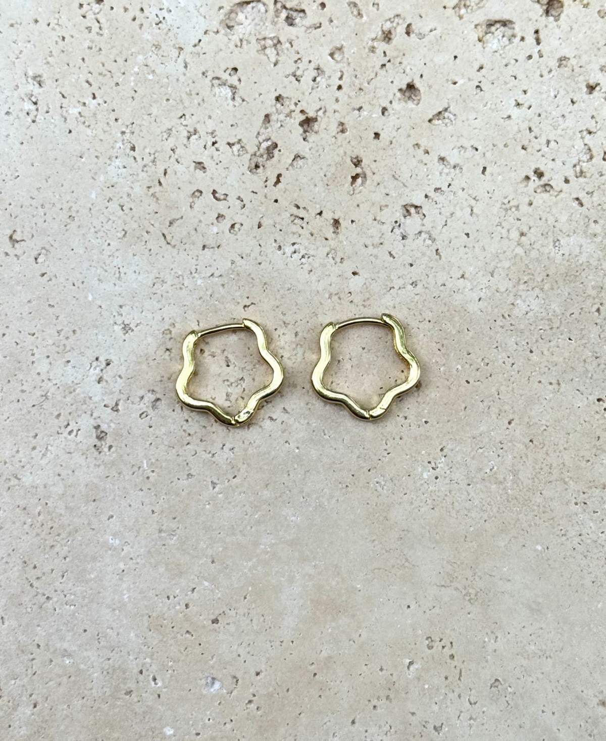 Adornia Gold Flower Shaped Hoop Earrings