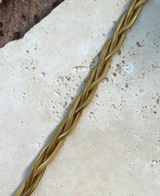 Tarnish Resistant Gold Braided Chain Necklace