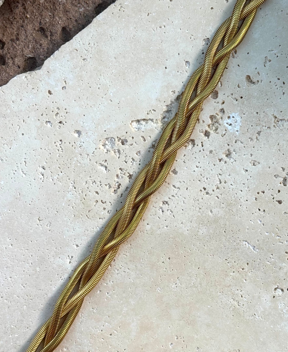 Adornia Tarnish Resistant Gold Braided Chain Necklace