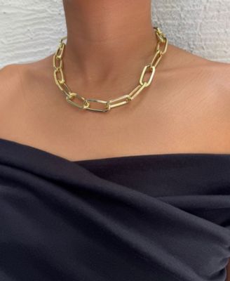 Gold Chunky Paperclip Necklace