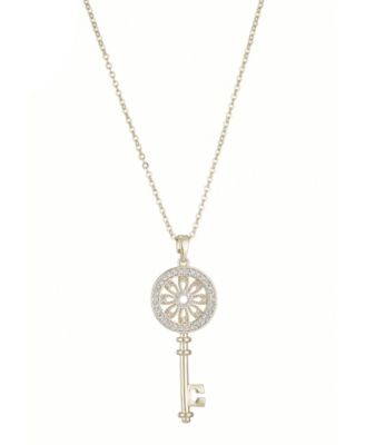 Gold Ornate Key Pendant Necklace