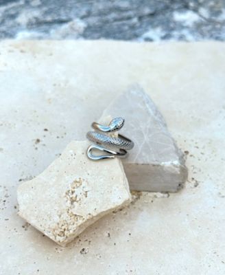 Tarnish Resistant Silver Curvy Snake Ring