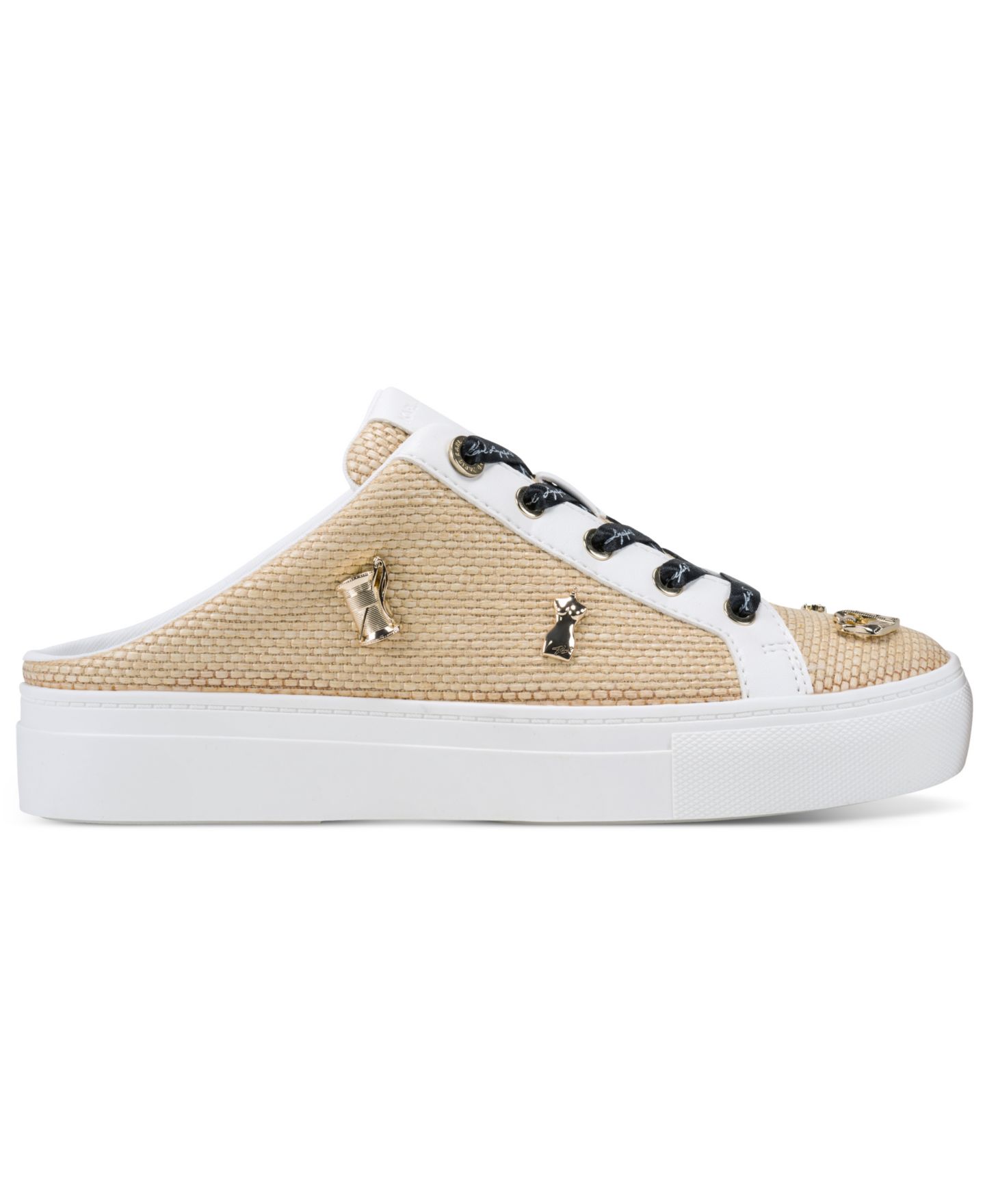 Женские кроссовки KARL LAGERFELD PARIS Cambria Atelier Lace-Up Mule, цвет: Натуральный / Яркий белый — фото 2