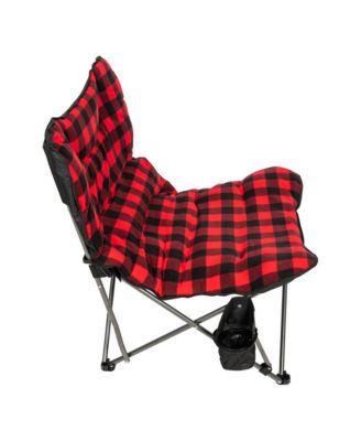 Extra Large Ultra Padded Outdoor Camping Chair, Portable Folding Camp Chair with Wide Padded Seat, Cup Holder, and Carry Bag, Multicolor