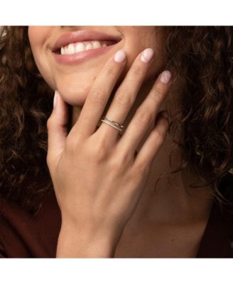 14k Gold Plated Grace Double Band Ring Delicate Trendy Daily