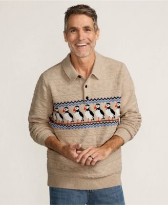Men's Long Sleeve Cozy Cotton Blend Polo