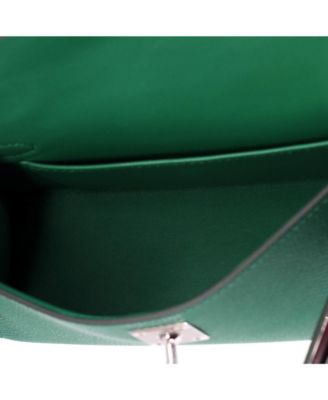 Kelly 20 Handbag Green Epsom with Palladium Hardware