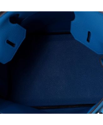 Birkin 30 Handbag Blue Togo with Palladium Hardware