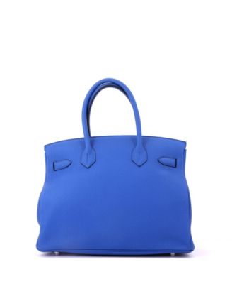 Birkin 30 Handbag Blue Togo with Palladium Hardware